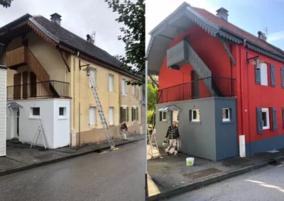 avant après peinture facade
